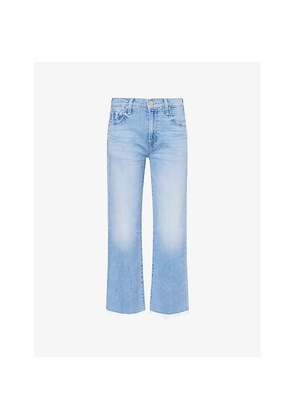 Womens Mother Rambler Frayed Denim Jeans