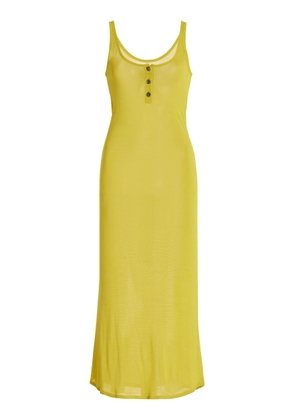 Brandon Maxwell The Catherine Knit Midi Henley Dress - Moda Operandi