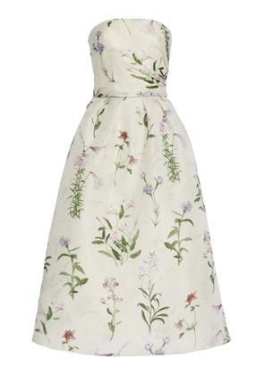 Monique Lhuillier Printed Silk Midi Dress - Moda Operandi