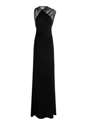 Victoria Beckham Mesh-Detailed Crepe Gown - Moda Operandi