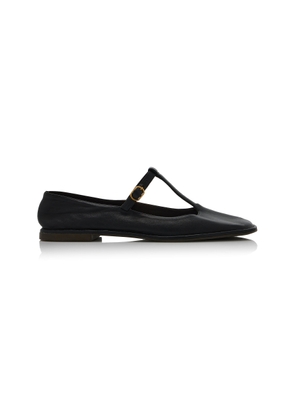 The Row T-Strap Leather Mary Jane Flats - Moda Operandi