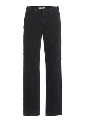 SLVRLAKE Sophie Raw-Edge Rigid Mid-Rise Long Straight-Leg Jeans - Moda Operandi