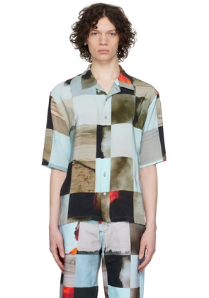 Serapis Blue Printed Shirt