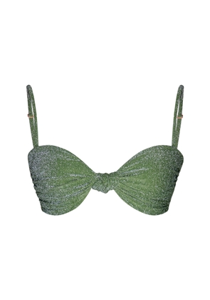 Johanna Ortiz Heliconia Metallic Knotted Bikini Top - Moda Operandi