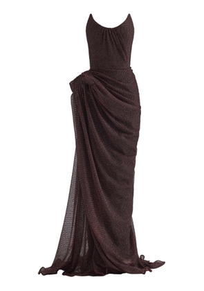 Maticevski Lexicon Draped Metallic-Knit Gown - Moda Operandi
