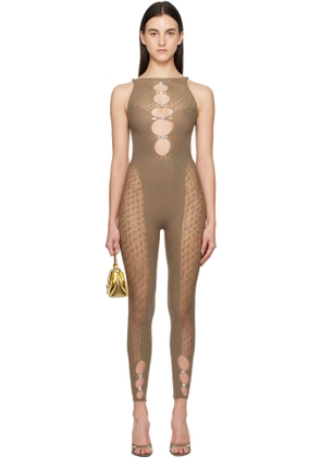 Poster Girl Taupe Rhinestoned Janice Jumpsuit