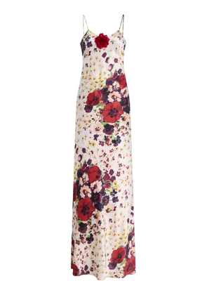 Rodarte Exclusive Riviera Lace-Detailed Floral Silk Dress - Moda Operandi