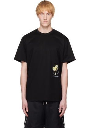 WOOYOUNGMI Black Palm Tree Graphic T-shirt