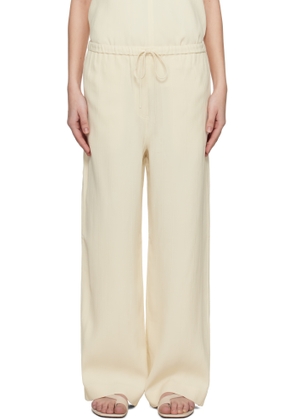 TOTEME Off-White Woven Stripe Drawstring Trousers