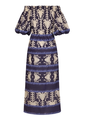 Johanna Ortiz Harbor Hues Off-The-Shoulder Cotton Maxi Dress - Moda Operandi