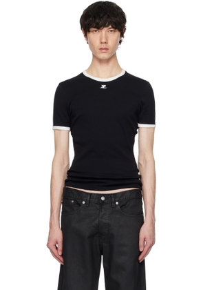 Courrèges Black & White Signature Contrast T-Shirt