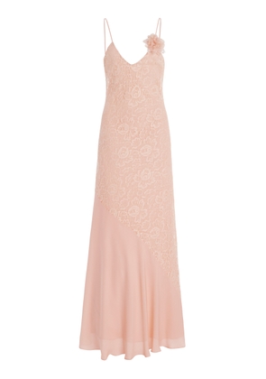 Rodarte Georgette-Detailed Lace Slip Gown   - Moda Operandi