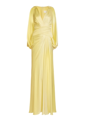 Zuhair Murad Satin Draped Maxi Cape Dress - Moda Operandi