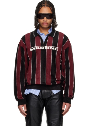 Martine Rose Burgundy & Black Sporty Logo Polo