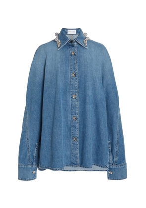 Givenchy Short Cocoon Embellished Denim Shirt - Moda Operandi