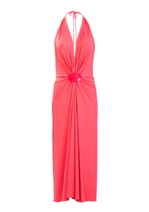 Silvia Tcherassi Veracruz Gathered Jersey Halter Midi Dress - Moda Operandi