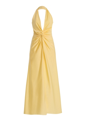Andres Otalora Exclusive Mendra Jersey Maxi Halter Dress - Moda Operandi