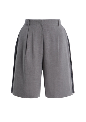 BEVZA Slit Wool-Blend Shorts - Moda Operandi