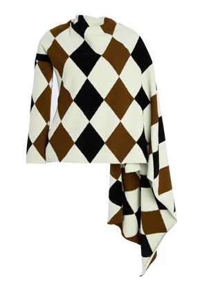 Proenza Schouler Vanne Argyle-Knit Velvet Top - Moda Operandi