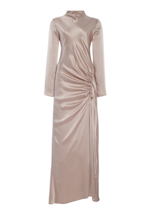 LAPOINTE Exclusive Gathered Satin Maxi Dress - Moda Operandi