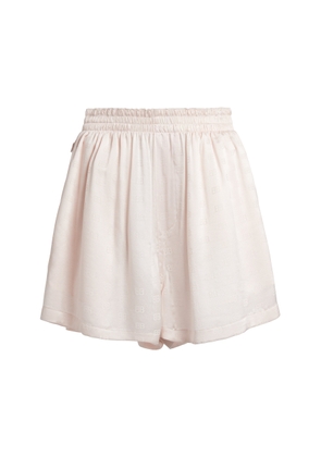 Balenciaga Logo-Jacquard Silk Boxer Shorts - Moda Operandi