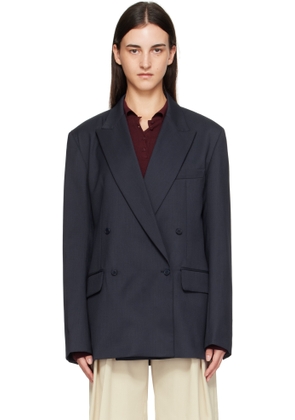The Frankie Shop Navy Newark Double Breasted Blazer