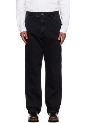 Carhartt Work In Progress Black Single Knee Jeans