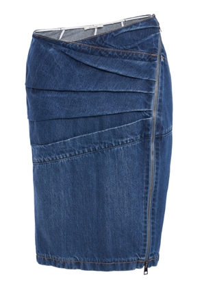 Nensi Dojaka Asymmetric-Zip Cotton Midi Skirt - Moda Operandi