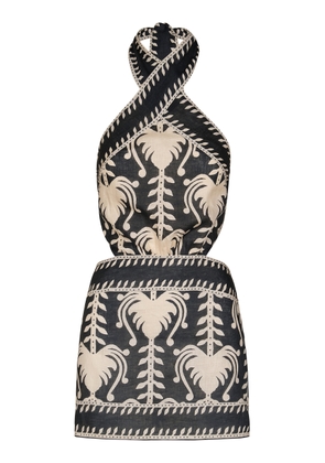 Johanna Ortiz Tide Strength Linen Mini Halter Dress - Moda Operandi
