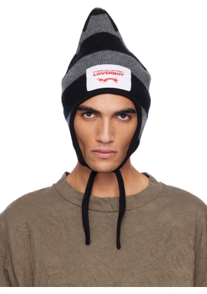 Charles Jeffrey LOVERBOY Black & Gray Spike Bonnet Beanie
