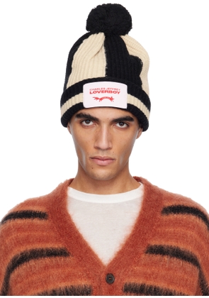 Charles Jeffrey LOVERBOY Black & Off-White Pompom Beanie