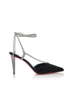 Christian Louboutin Astrid 85mm Crystal-Embellished Suede Pumps - Moda Operandi
