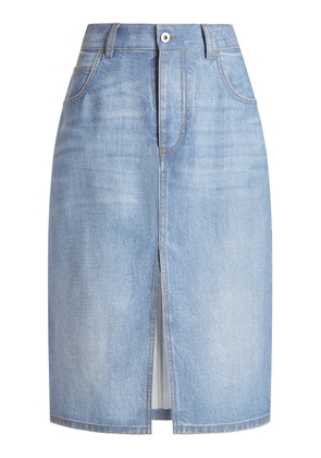Bottega Veneta Denim-Printed Midi Skirt - Moda Operandi