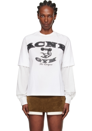 Acne Studios White Layered Logo T-shirt