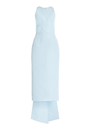 Monique Lhuillier Cut-Out Tie-Detailed Silk Faille Column Gown - Moda Operandi