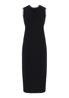 Prada Lace-Trimmed Crepe Midi Dress - Moda Operandi