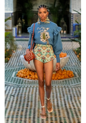 ALÉMAIS Azar Ruffled Mohair-Wool Knit Sweater - Moda Operandi