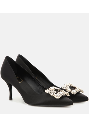 Roger Vivier Embellished satin pumps