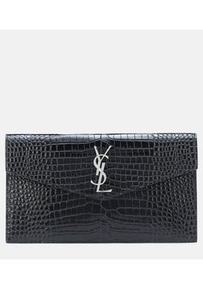 Saint Laurent Uptown embossed leather clutch