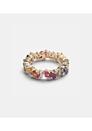Suzanne Kalan Rainbow Frenzy 18kt gold, diamond and sapphire ring