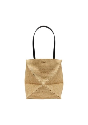 Puzzle Fold Tote in raffia