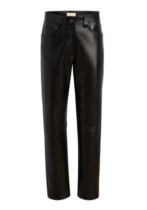 Khaite Callum Leather Straight-Leg Pants - Moda Operandi