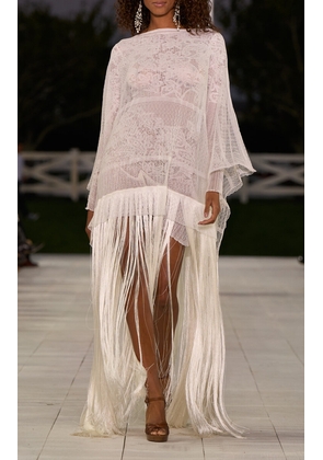 Ralph Lauren Fringed Lace Silk Maxi Dress - Moda Operandi