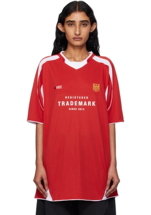 VETEMENTS Red 'Trademark' Football Jersey