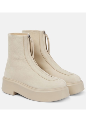 The Row Zipped 1 leather ankle boots