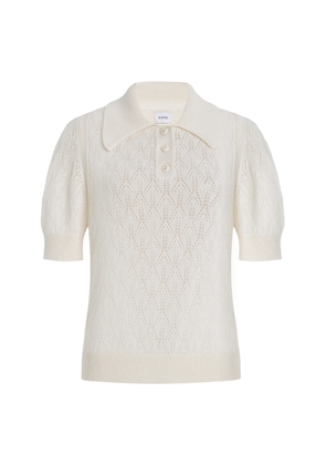Barrie Scallop-Knit Cashmere Polo Top - Moda Operandi