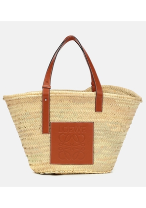 Loewe Large leather-trimmed basket tote