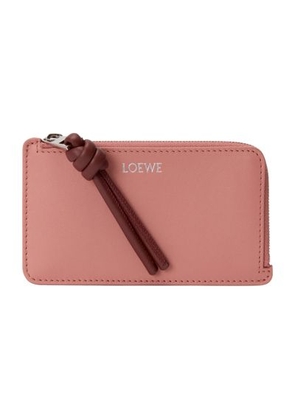 Knot shiny nappa calfskin card and coin holder