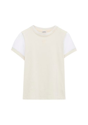 Fitted cotton and viscose t-shirt