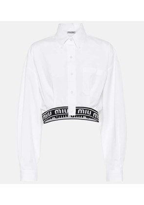Miu Miu Logo cropped cotton shirt